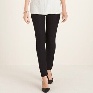 Chicos Womens So Slimming Slim Leg Pants Black Pull On Stretch size 8